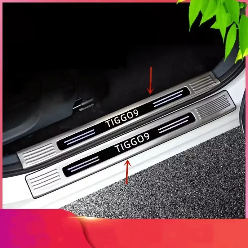Chery Tiggo 9 Stainless Steel Door Sill & Boot Lip Guard Set view 3