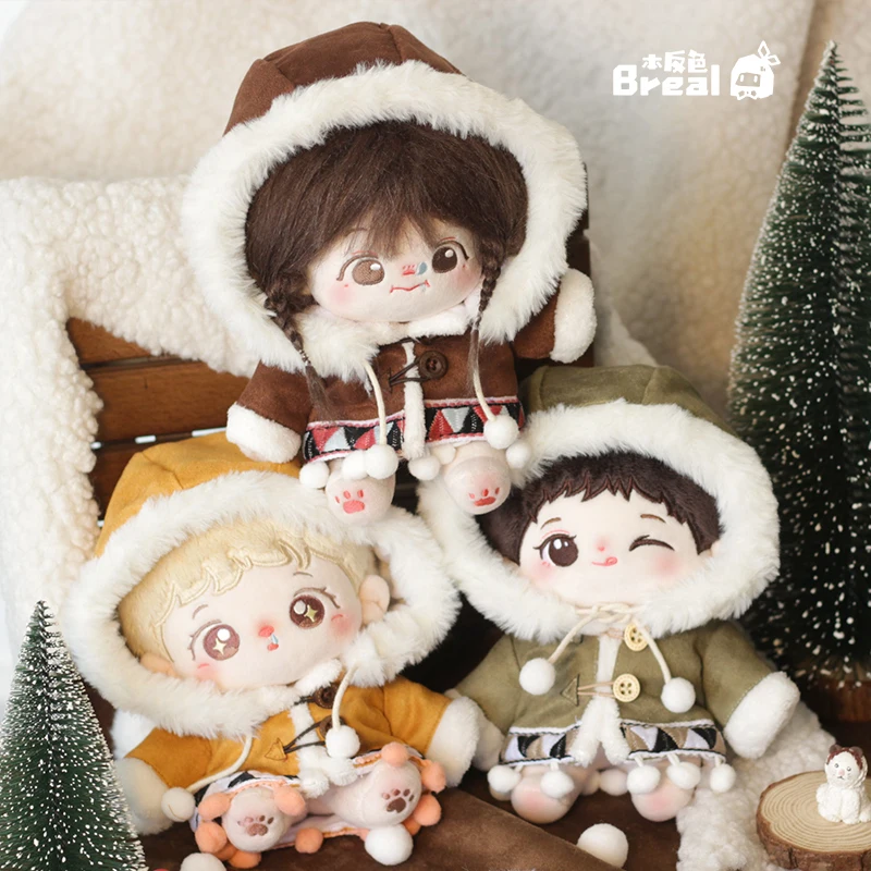 

Original Cute Eskimo Fashion Warm Winter Coat Costume Suit Cosplay For 20cm Boy Girl Plush Stuffed Doll Dress Up Clothes Outfits