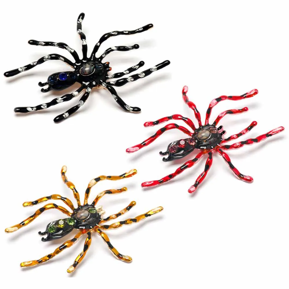 الحيوان العنكبوت المينا بروش الحشرات حجر الراين التلبيب دبوس للجنسين الملابس زر مجوهرات معدنية هدايا صديقها