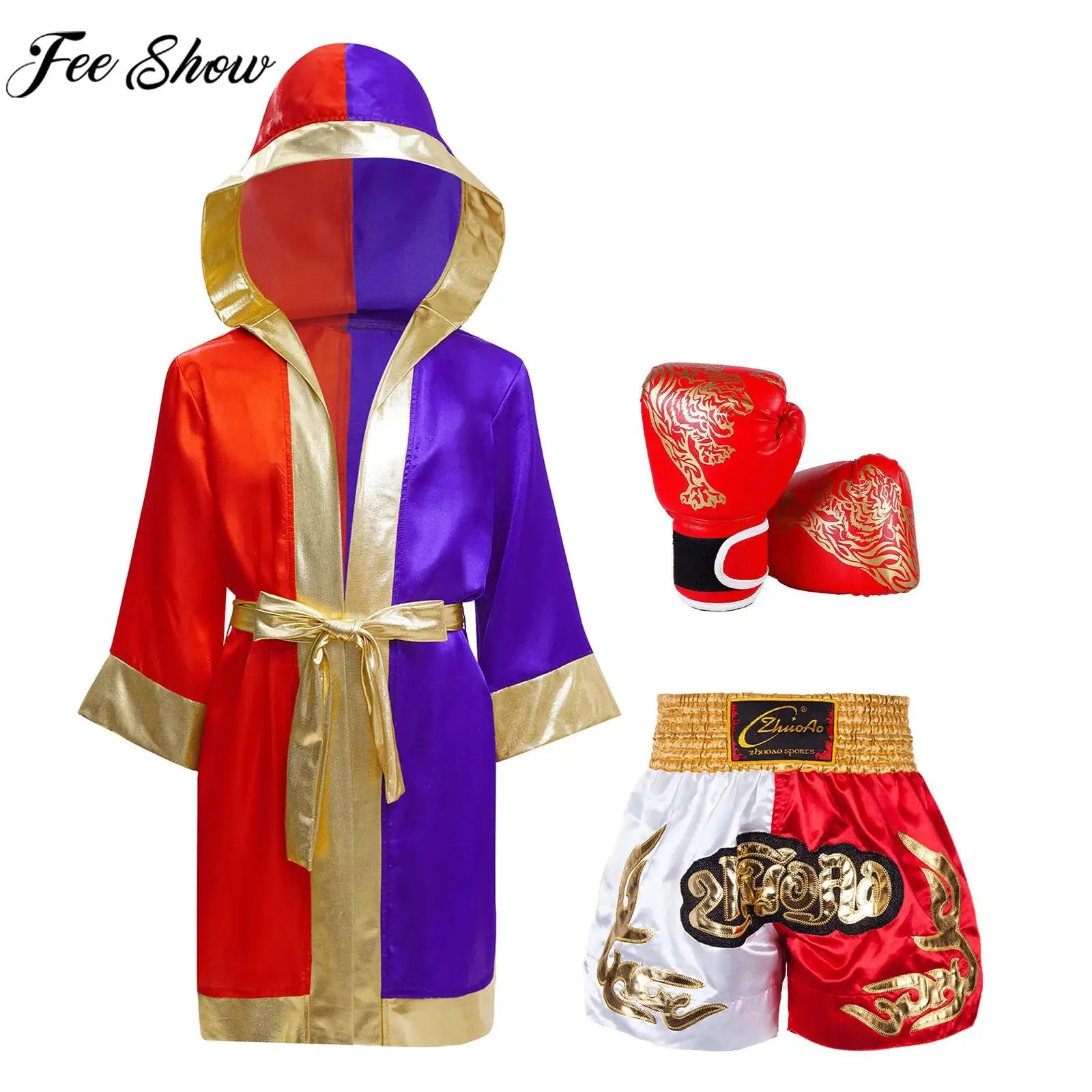 Boxing Shorts Kids Supreme Everlast Satin Hooded Boxing Robe 'Red