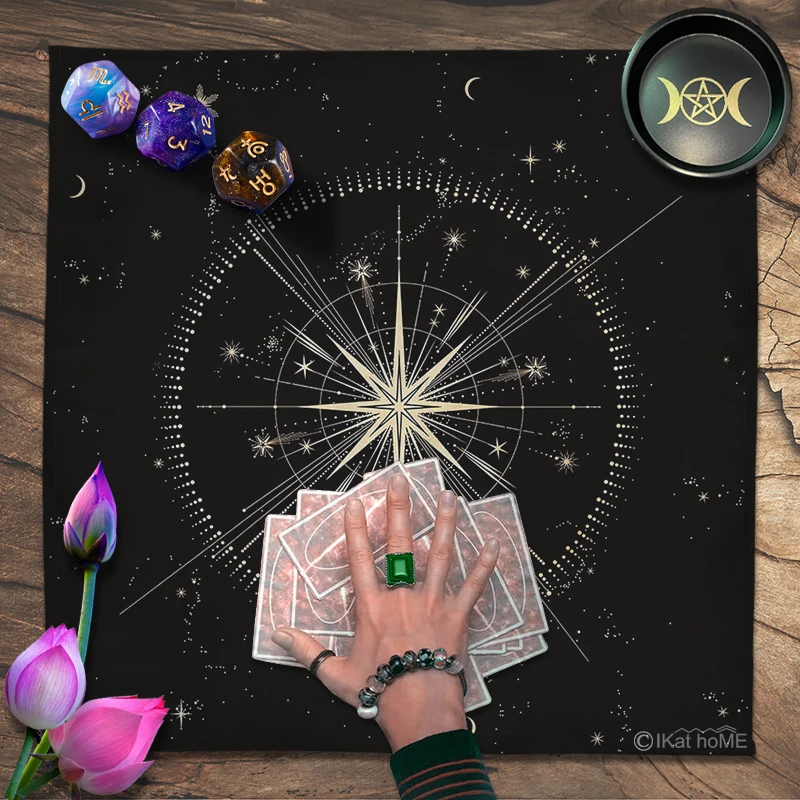 Panno Per La Lettura Dei Tarocchi In Velluto Magic Array Tovaglia Per Altare Strega Strega Strega Strega Gioco Da Tavolo Pendolo In Cristallo Carte Or