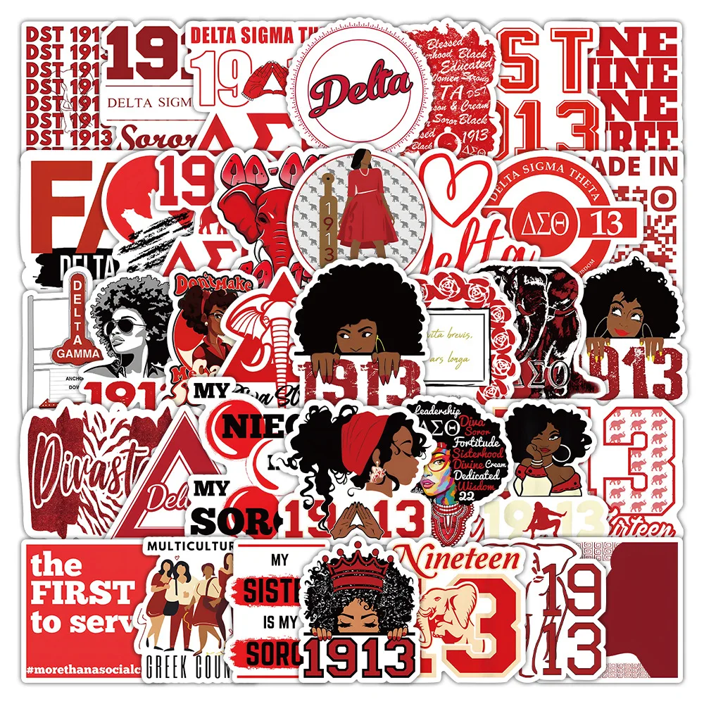 

10/30/53PCS New 1913 Delta Sigma Theta Sorority Sticker DIY Phone Laptop Luggage Skateboard Graffiti Decals Fun for Kid Toy