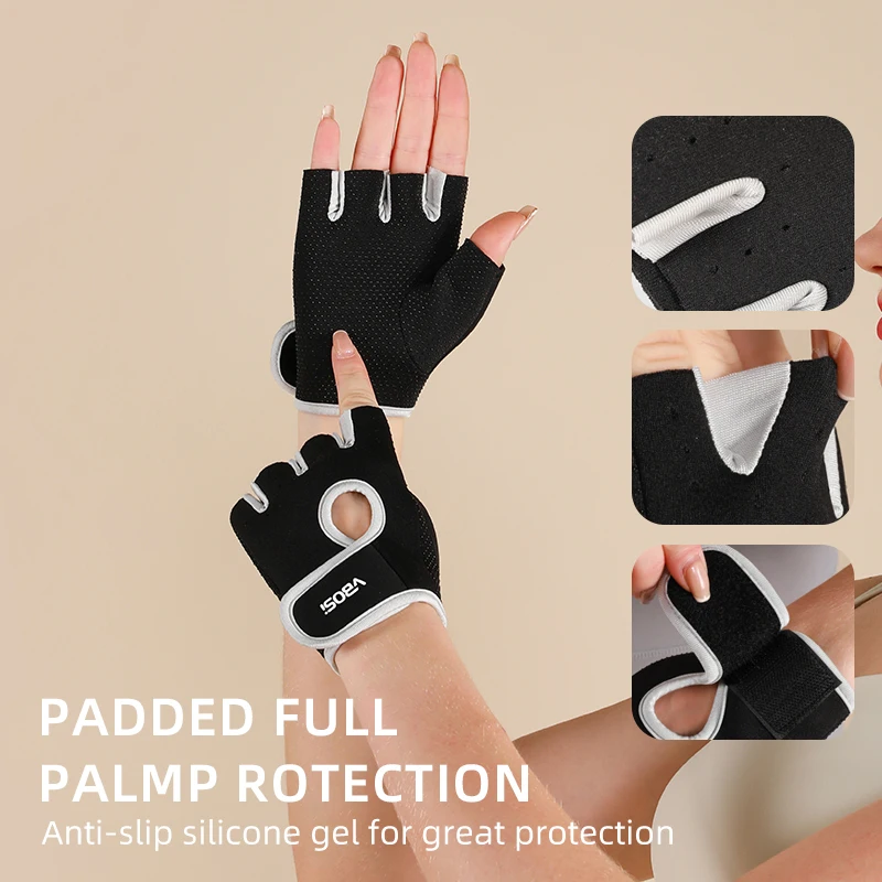 1 Pair Unisex Adjustable Sports Gloves with Anti-slip Silicone Dots for Weightlifting Cycling Squat sport gloves weight lifting gloves weightlifting gloves
