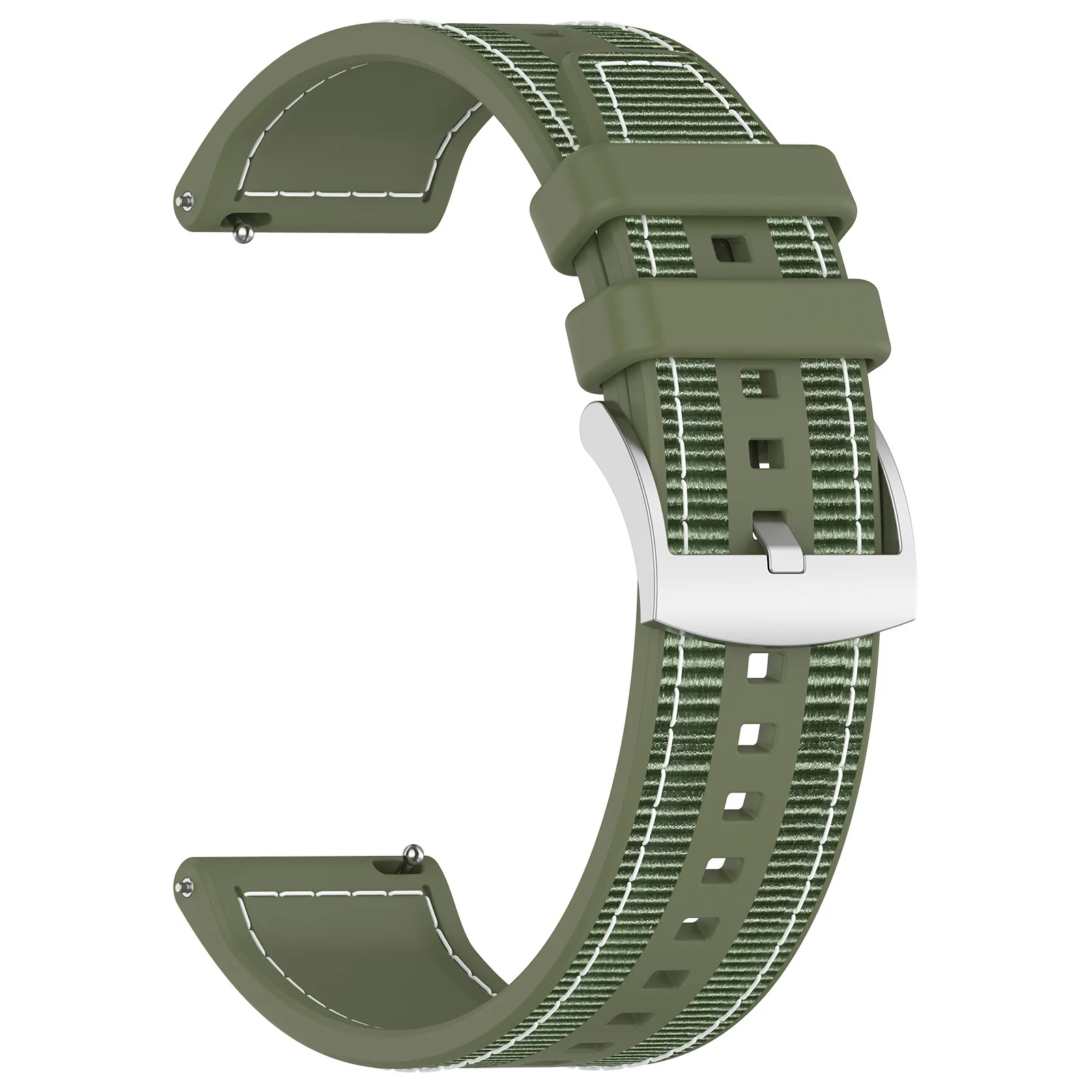 22mm Composite Silicone Sport Watchband - Premium Nylon Bracelet Strap