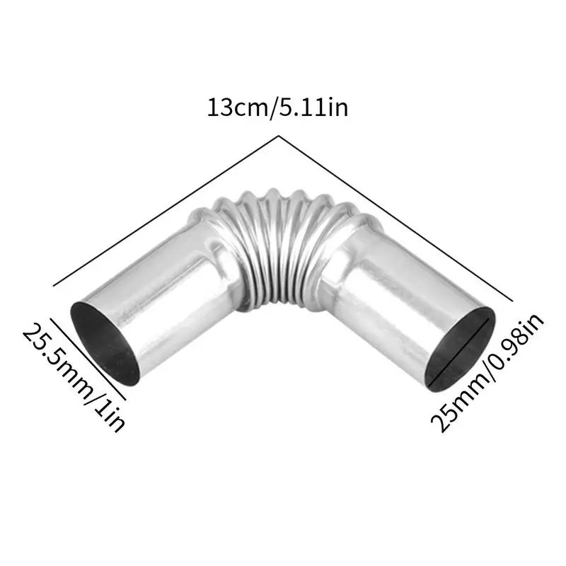 Exhaust Hose Stainless Steel Exhaust Pipe Angle Connector 25 mm Gas  Ventilation Hose Exhaust Pipe Auxiliary Heater Exhaust Pipe Accessories  with 2