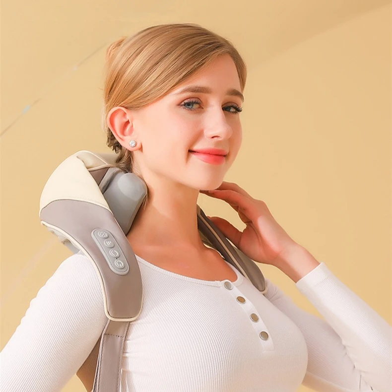 2024 Upgraded Electric Deep Tissue 3d Kneading Neck Massager Hands Free Portable Neck And Shoulder Massager For Pain Relief