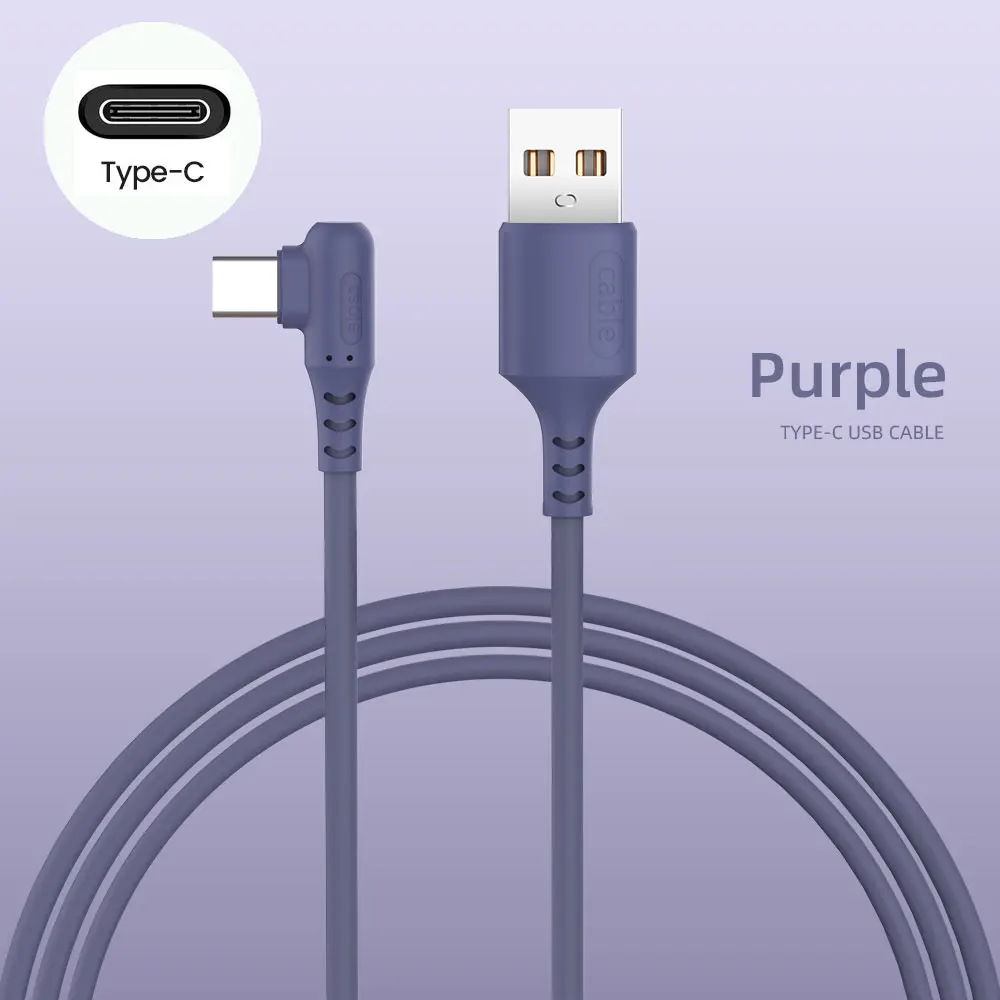 5A Liquid 90 Degree Micro USB Type C Cable Fast Charging USB Charger Cable for Samsung Xiaomi Quick Charge Silicone Wire hdmi to phone Cables