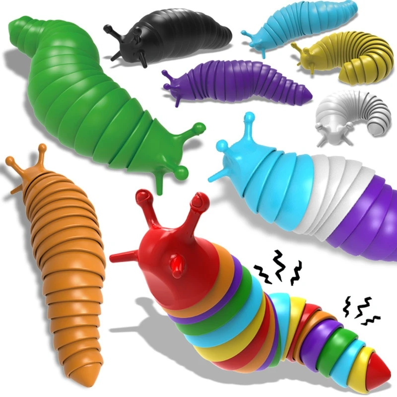 Plastic Caterpillar Figures | Plastic Fingertip Slug Toy | Sensory Slug