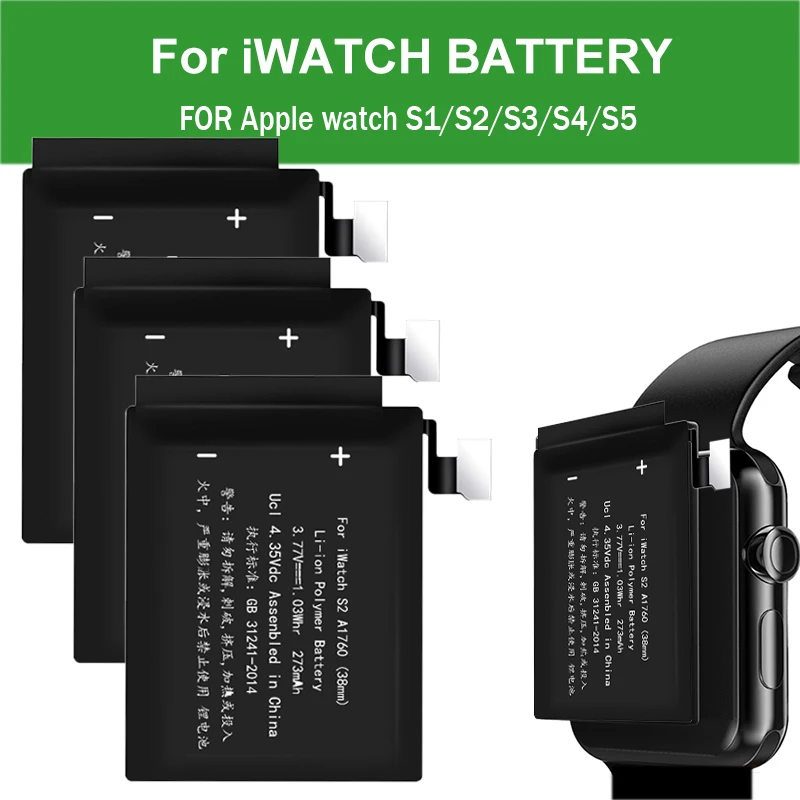 Replacement Battery For iWatch Series 1 2 3 4 5 A1579 A1760 38mm 42mm Real Capacity Bateria for Apple Watch S1/2/3/4/5 battery 1