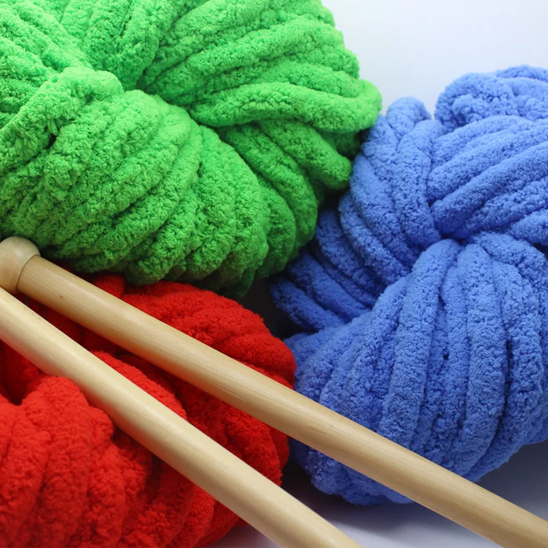 250g DIY Chenille Yarns Wool Hand Knitting Blanket Cushion Chunky Super Thick Soft Warm Stick Needle Crochet Yarn Scarf Hat Line 2