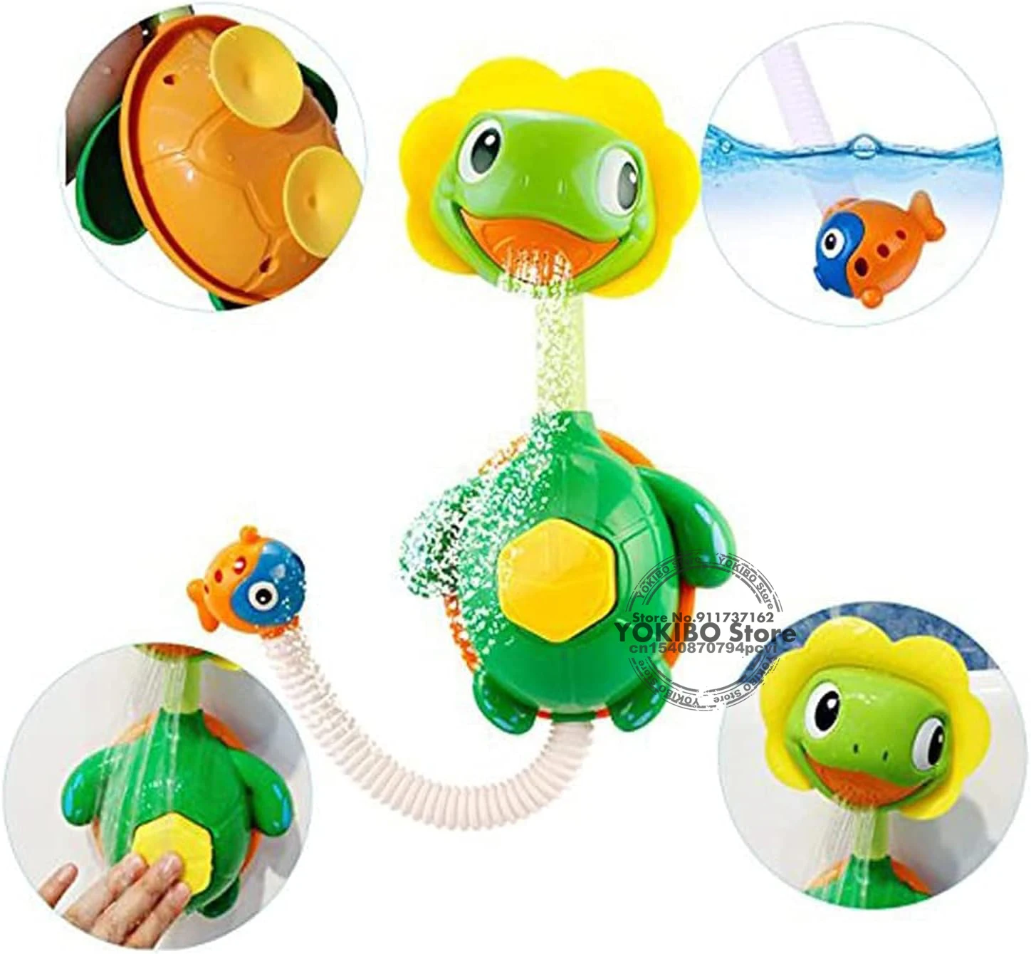 Turtle Baby Bath Toys Spray Bathing Tub Fountain Toys for Kid Hand Shower Floating Bathtub Shower Pool Bathroom Toy for Baby 3