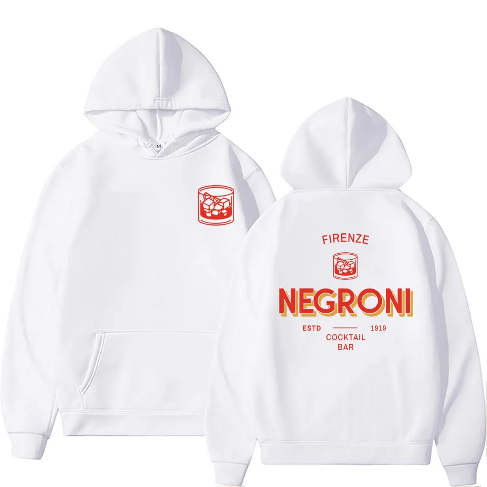 

Firenze Negroni Estd 1919 Cocktail Bar Print Hoodie Men Women's Fashion Gothic Vintage Oversized Pullover Male Fleece Hoodies