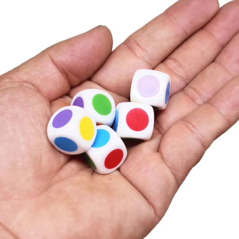 30PCS Math Games Dice With Colored Dots 16MM Classroom Teaching Supplies Kids Learning Resources Educational Toys