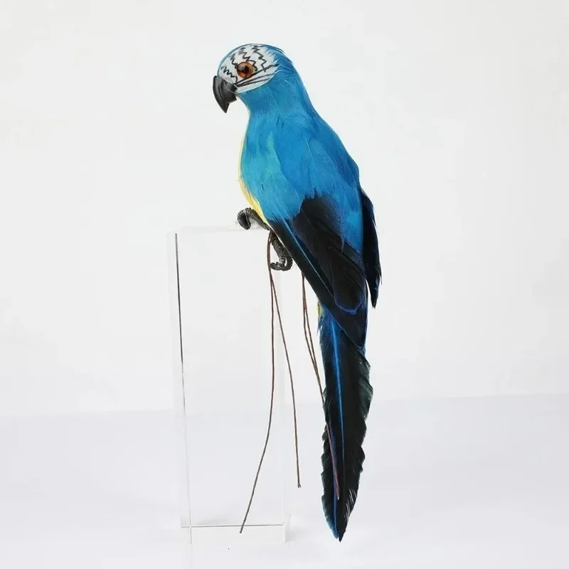 25/35cm Handmade Simulation Parrot Creative Feather Lawn Figurine Ornament Animal Bird Garden Bird Prop Decoration Miniature