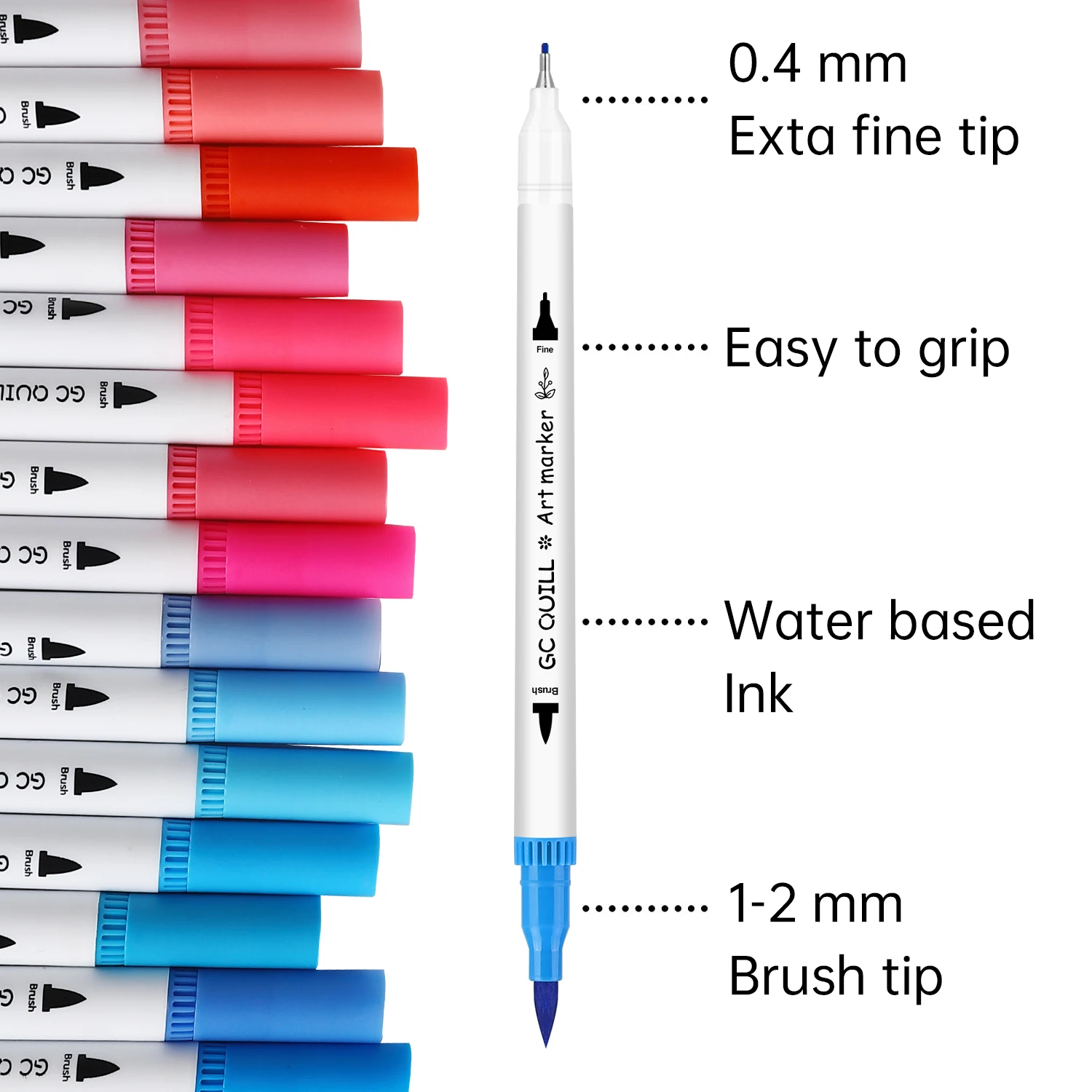 GC QUILL 120 Colours Dual Tip Brush Pens with Felt & Fineliner Tips- for  Colouring, Drawing, Lettering, and Calligraphy GC-120W - AliExpress