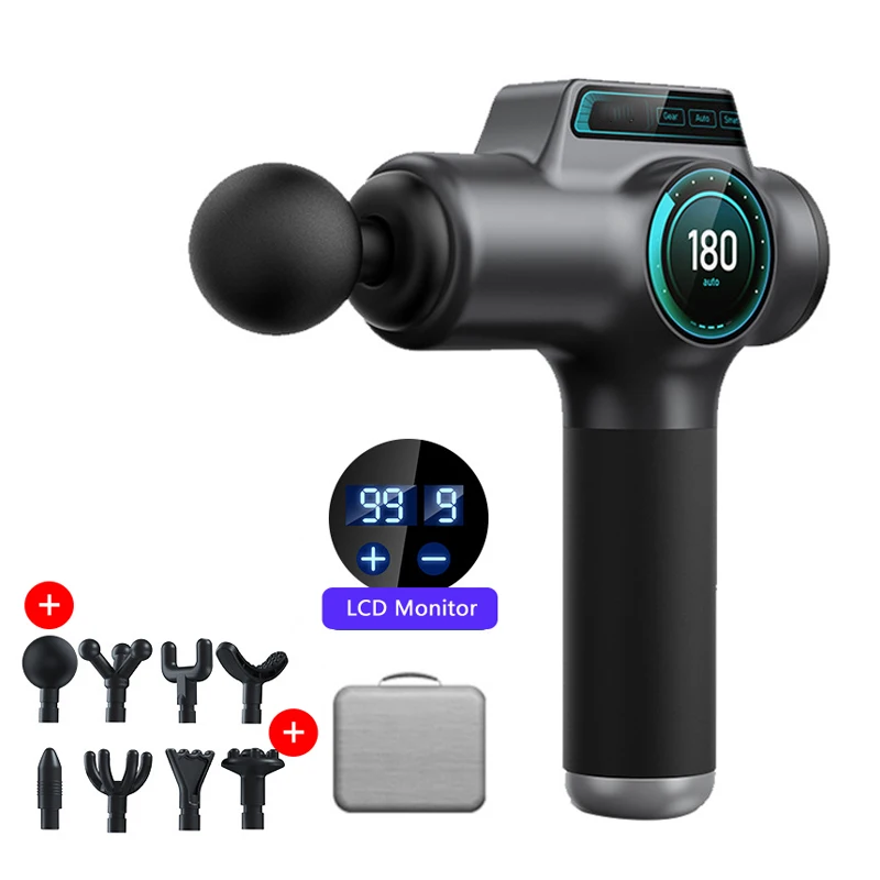 

Massage Gun Massager LCD Screen Electric Fascia Gun for Neck Foot Body Massager Double Muscle Relaxation Mini Fascia Gun