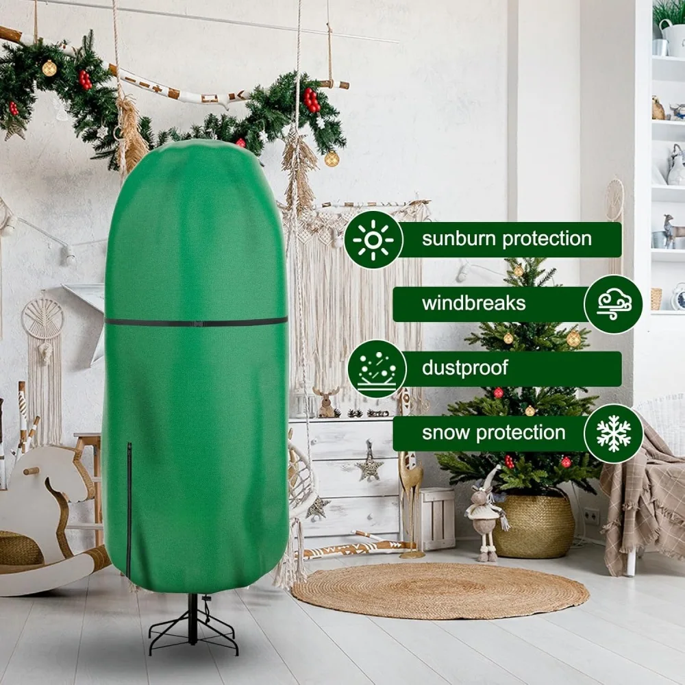 Weihnachtsbaum-Aufbewahrungstasche Aus Wasserfestem Oxford-Stoff – Passt Für Bäume Von 3 Bis 9 Fuß – Mit Reißverschluss & Kordelzug
