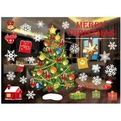 Festive Merry Christmas Decorative Window Stickers - As picture (H 1pc)