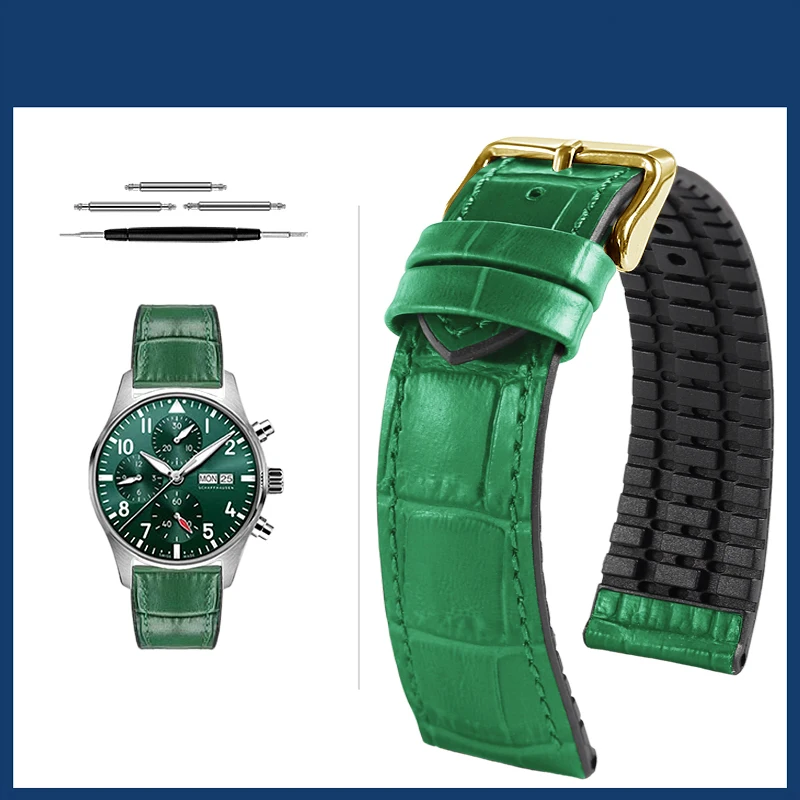 Premium Cowhide Leather Watch Strap with Butterfly Buckle - Various Sizes
