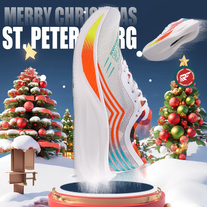 

Christmas Limited Full Hand Carbon Plate Running Shoes Power Track Ultra Light Breathable Mesh Sneaker