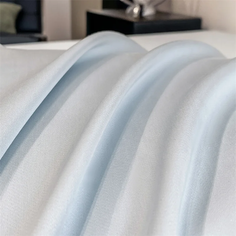 Fitted Sheet Pure Color Silk Bed Sheet Pure Natural Mulberry Silk Mattress Cover Elastic Band Fixed Silk Bedding 140x190Cm 4