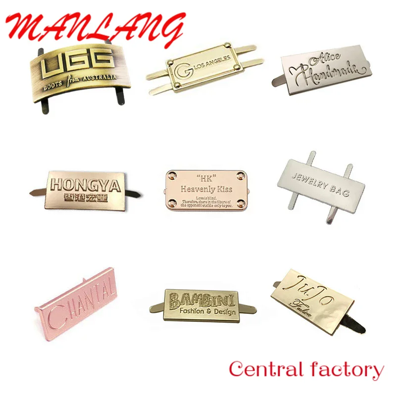 

Custom Label Plate High Quality Custom Metal Logo Metal Box Plating Adults Garment Labels Daily Shoes Logo Sustainable