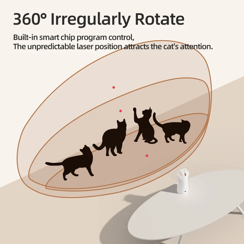 ROJECO Automatic Cat Laser Toy Smart Interactive LED Handheld Pet Teaser - Image 3