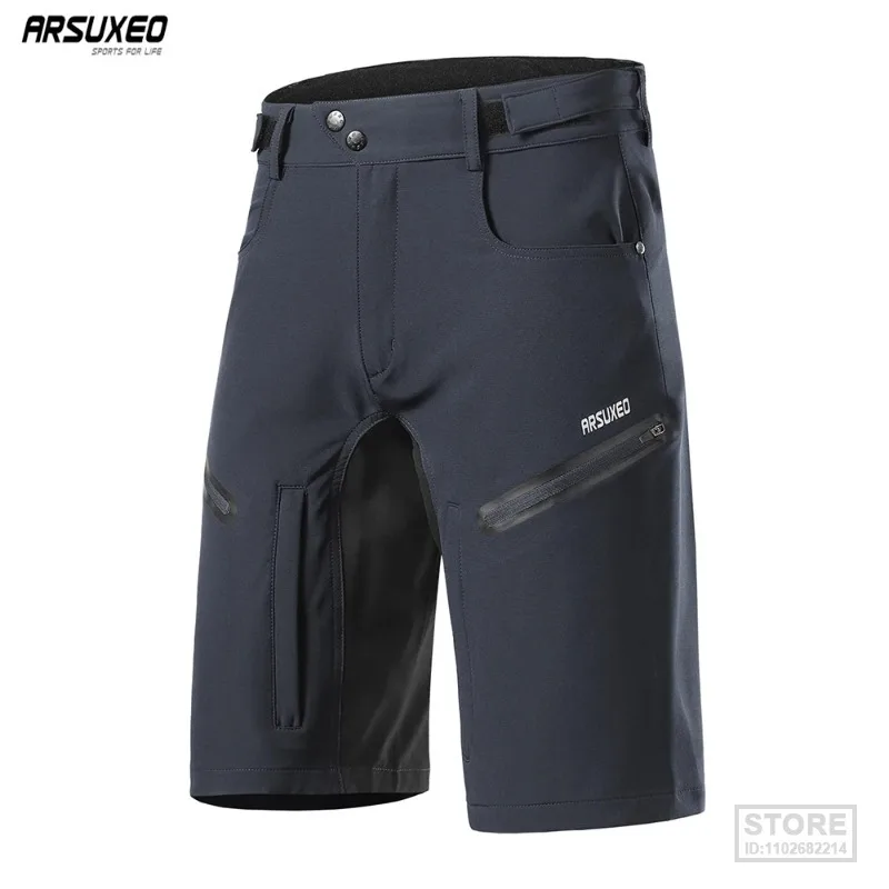 ARSUXEO Men's Cycling Shorts Loose Fit MTB Mountain Bike Shorts Outdoor Sports Hiking Downhill Bicycle Short Pants 2006 cycling pants