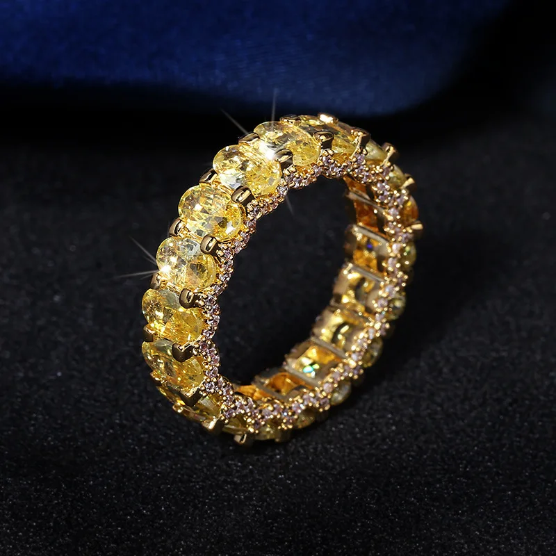 Moonso Luxury Oval Silver Eternity Band Ring for Women
