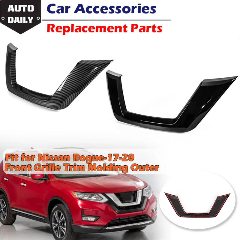 

Front Grille Trim Molding Outer Decor Frame Strip U Center Grid Replacement Fit For Nissan X-Trail XTrail T32/Rogue 2017-2020