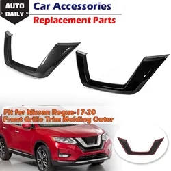 Front Grille Trim Molding Outer Decor Frame Strip U Center Grid Replacement Fit For Nissan X-Trail XTrail T32/Rogue 2017-2020