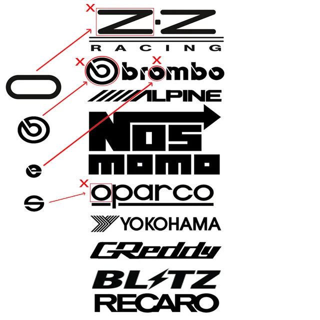 10Pcs Car Racing Sponsor Stickers Set Reflective Automobile Door Window Decor Vinyl Stickers Decals Kit