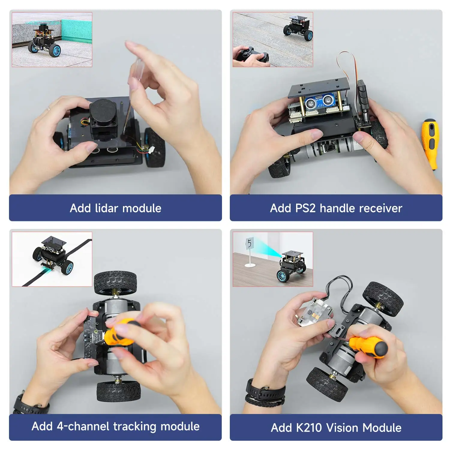 Yahboom STM32 Self-Balance Robot Car Expansion Accessories Kit Educational Smart Toy Parts Tools for DIY Electronics Projects