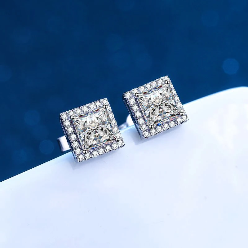 Ice Out Moissanite Earrings Men Boys Hiphop Cool Ear Studs Diamond Test Pass GRA Certified Moissanite Earring Fine Jewelry