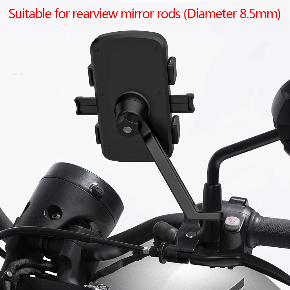 Motorcycle Phone Holder Universal Motorbike Rearview Mirror Mobile Phone Stand Mount GPS Support for iPhone Samsung Xiaomi