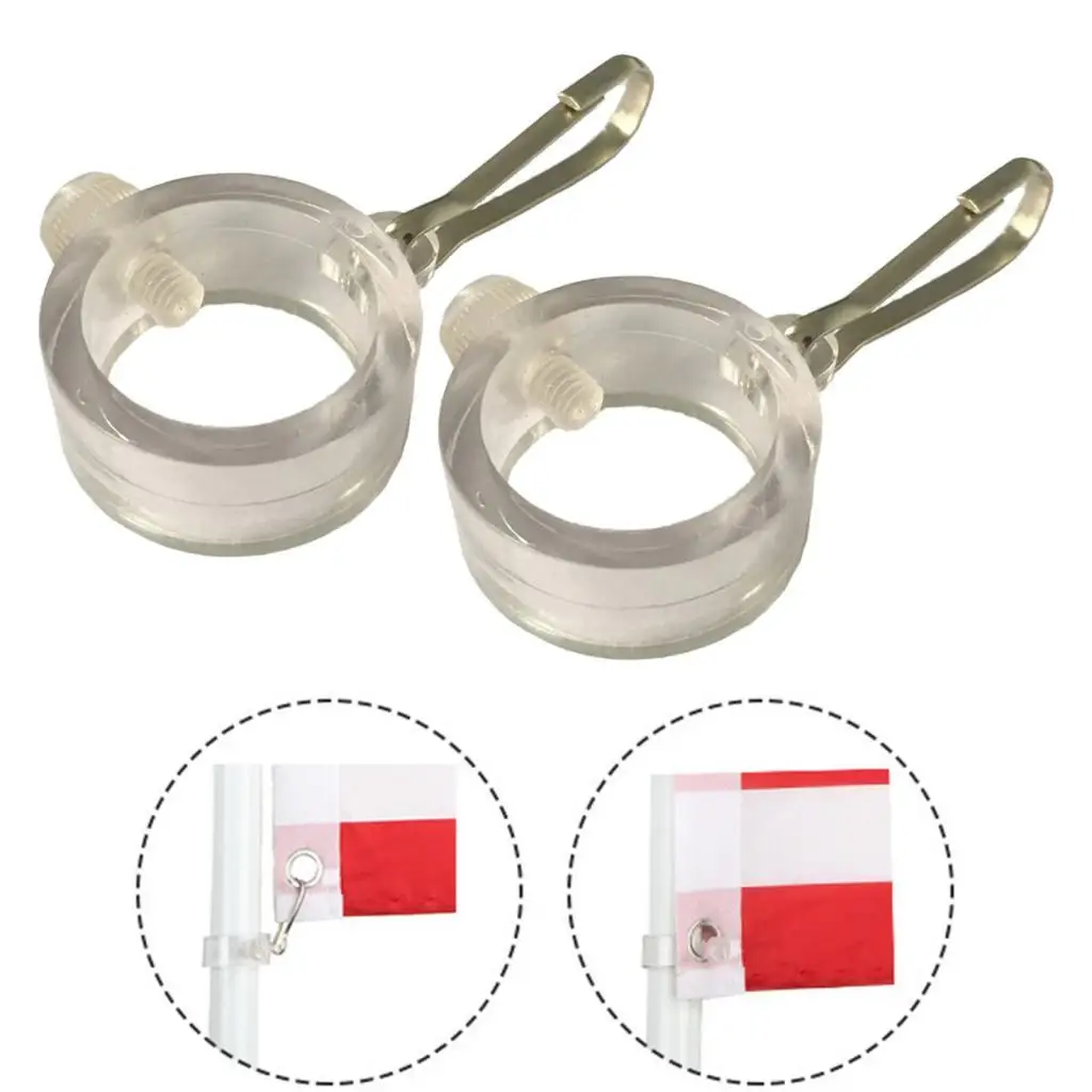 2x Flagpole Rings Easy to Use 360 Degree Rotating Practical Flagpole Fixing Tool for 1'' Flag Poles Accessory Flag Pole Kits
