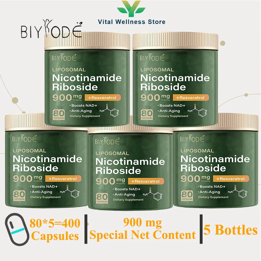 5 Bottles NAD+ Supplement Capsules Nicotinamide Riboside Supplement for Anti-Aging Improve Cellular Health