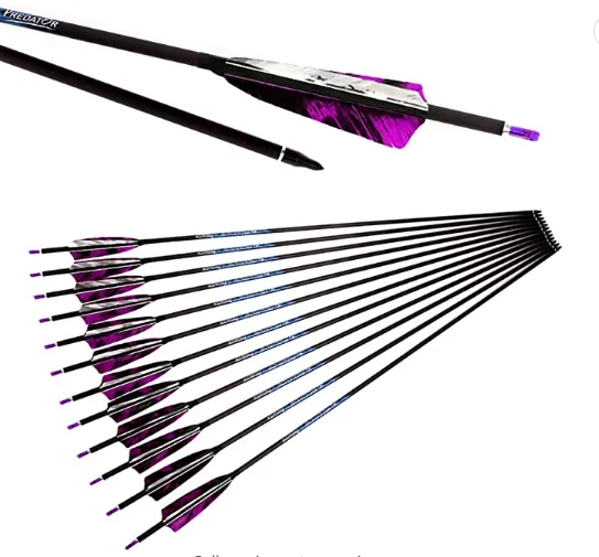 id6.2mm pure carbon feathers arrow Spine250/300/340/400/500/600/700/800 6/12pc 4inch turkey feathers Archery Bow Shooti carbon arrow shafts