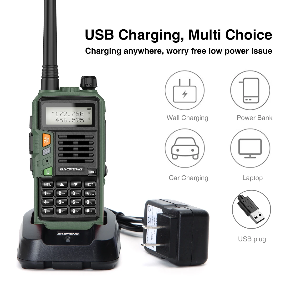 BAOFENG ハンディ機セット 2台セット BAOFENG UV-5R 中華ハンディ機 広帯域 無線ラジオ