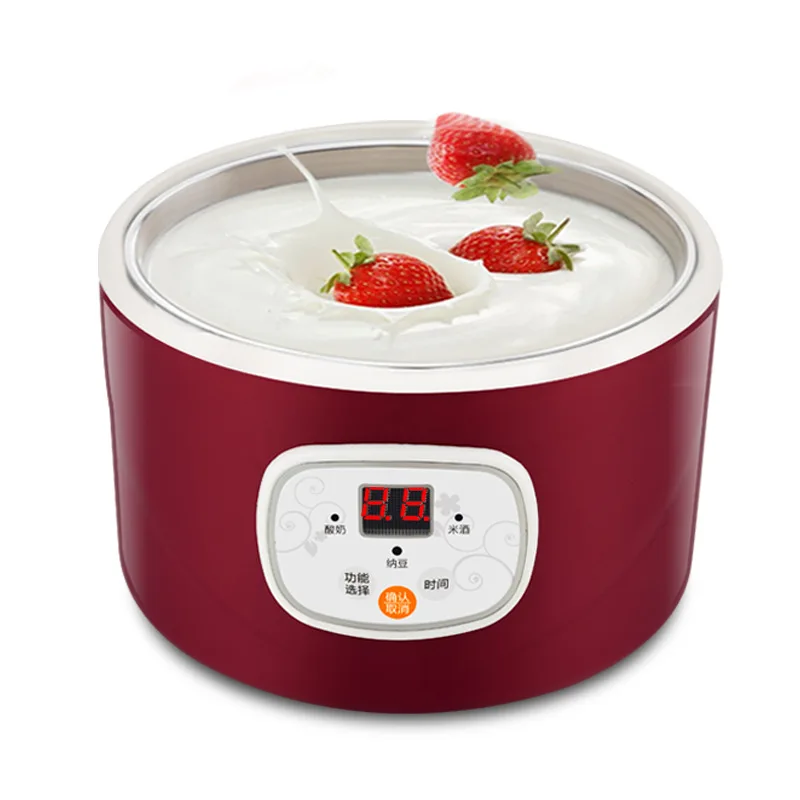 1.0L Electric Automatic Yogurt Maker Multifunctional Thermostatic Yogurt Machine Rice Wine Natto Machine Stainless Steel Liner