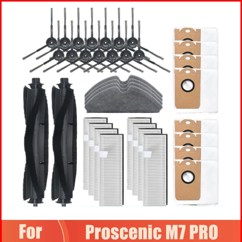 

For Proscenic M7 PRO/Kyvol Cybovac S31 /Uoni V980 PLUS/ Honiture Q6 Vacuum Cleaner Main/Side Brush HEPA Filter Dust Bag Parts