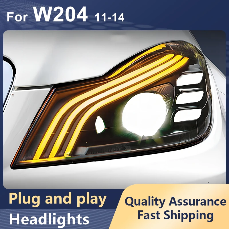 

Car Headlight For Benz C Class W204 2011-2014 C180 C200 C260 Maybach Style DRL Signal Lamp Bi-Xenon Lens Hid H7 Front Lights