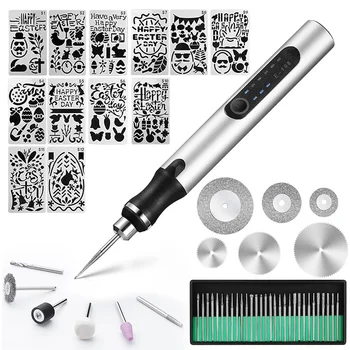 SHGO Multi-Material Engraving Pen with Easter Templates – Engraves Metal, Wood, Glass, Plastic 1