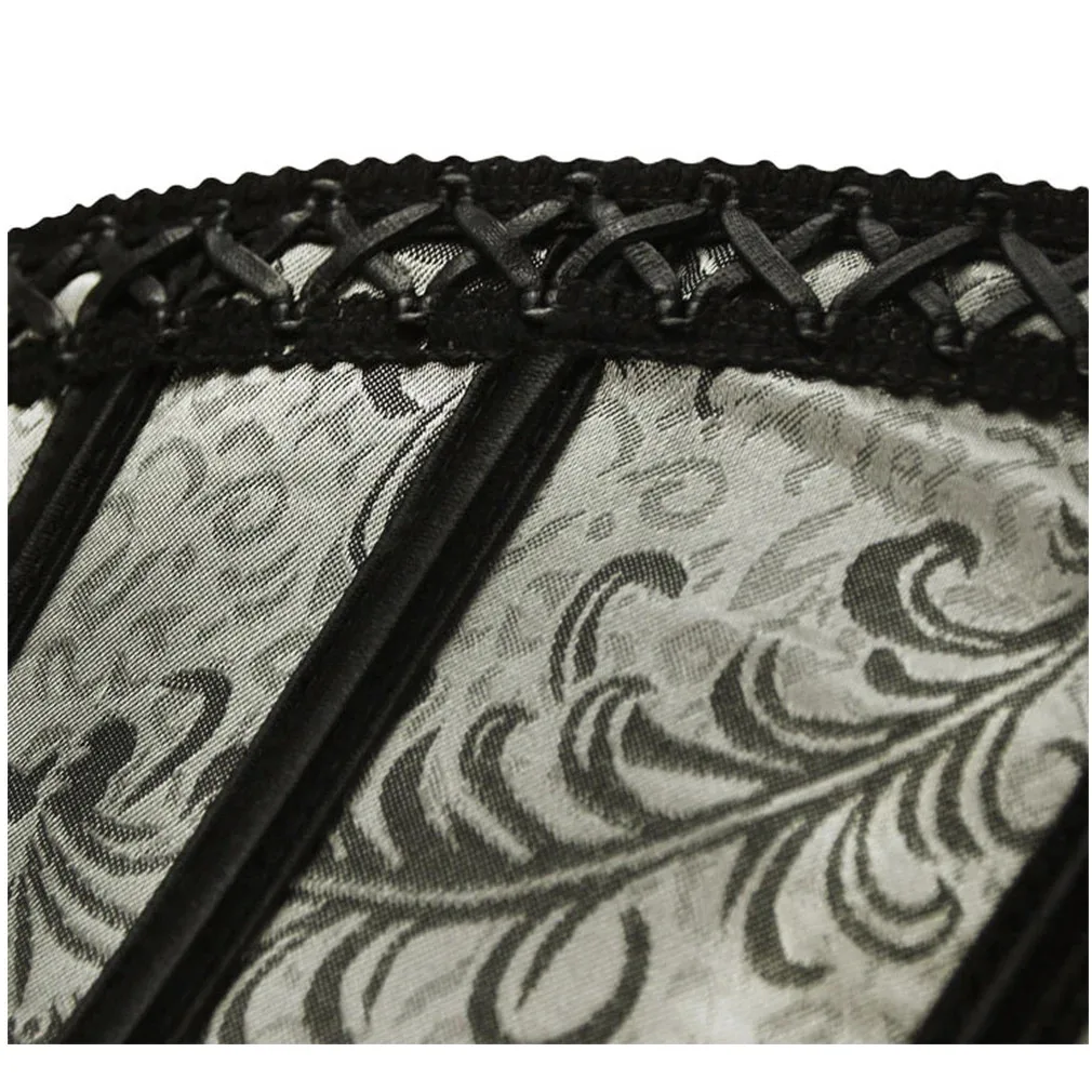 Gothic Corset Top Women Front Busk Vintage Floral Push Up Boned Overbust Corsets and Bustiers Gothique Korsett Burlesque Costume