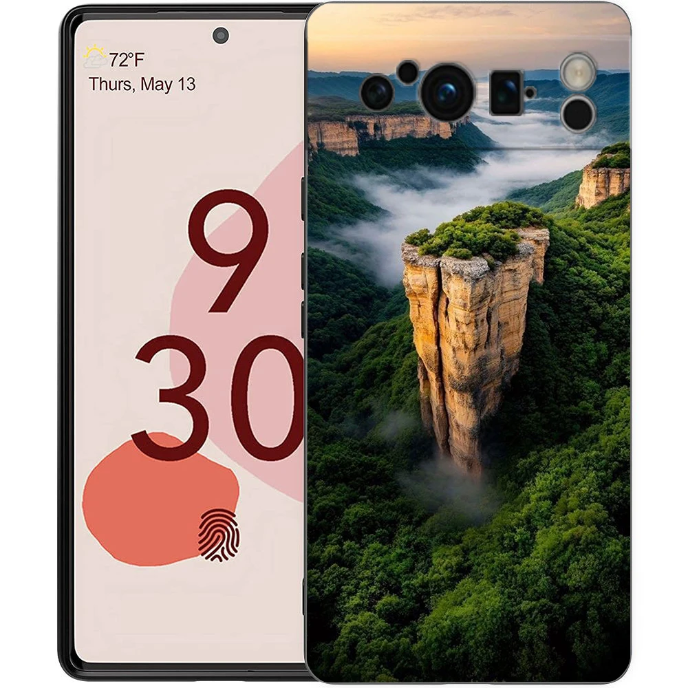 Mountain Peaks Landscape Shockproof Phone Case - Soft TPU Black Cover