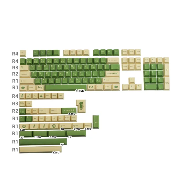 140 Keys GMK Cream Matcha Keycaps PBT DYE- Sublimation Cherry Profile Mechanical Keyboard Key Cap For MX Gateron Kailh Switch