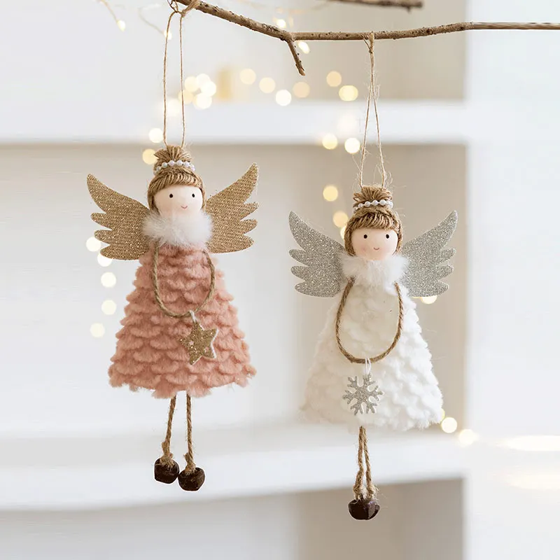 New Christmas Girl Ballet Angel Christmas Tree Pendant Mouse Doll Pendant  Plush Hanging Xmas Decoration Charms New Year Gifts 3