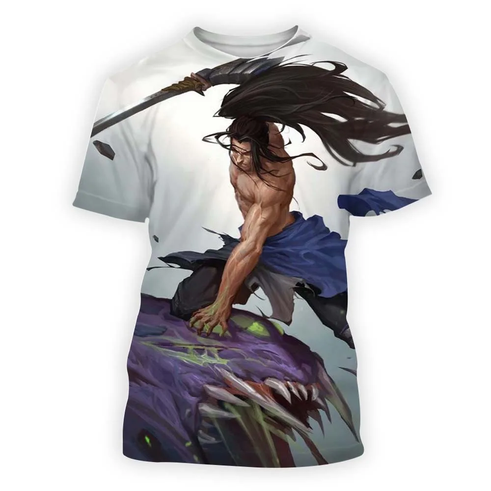

Yahoo 3D Legendary League Men's Summer T-shirt, Casual Short Sleeve, Fashion Element, Round Neck, Street Top
