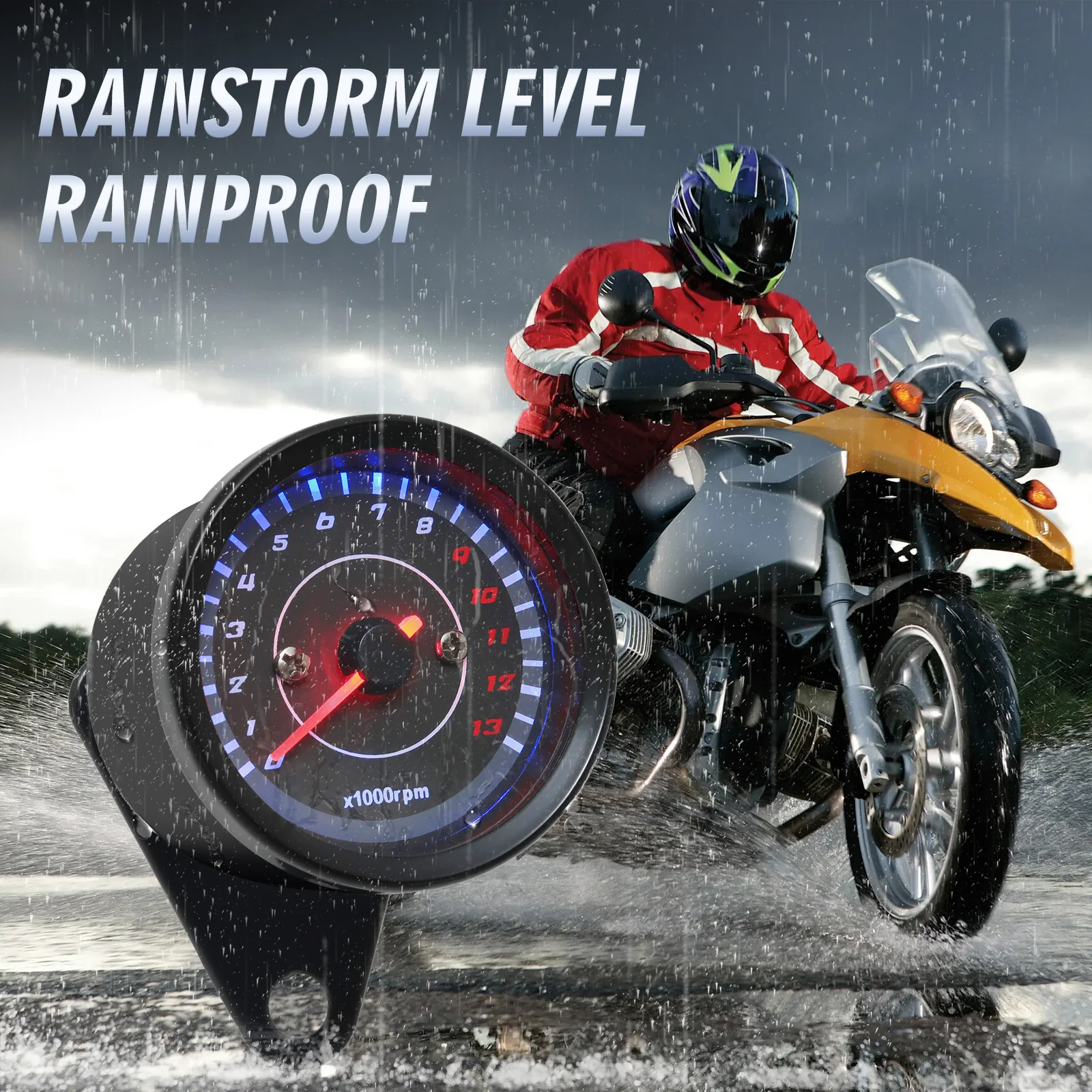 Universal Motorcycle LCD Tachometer 0-13000RPM Tacho Gauge Motobike Accessory fo