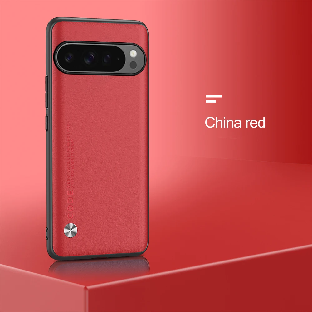 Luxurious Plain Leather Back Cover with Soft TPU Frame Protection